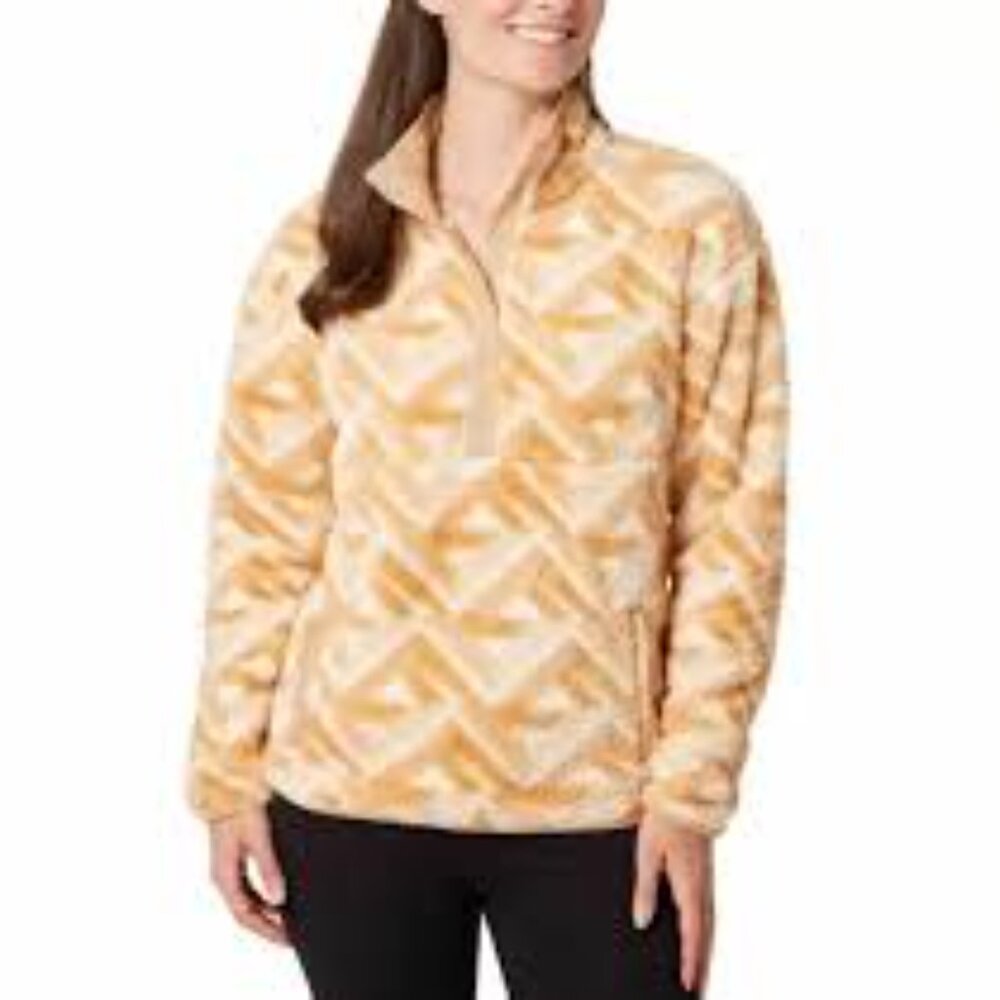 Hurley Women's Plus Size XXL Orange Pattern Soft Fleece Pullover Sweatshirt NWT